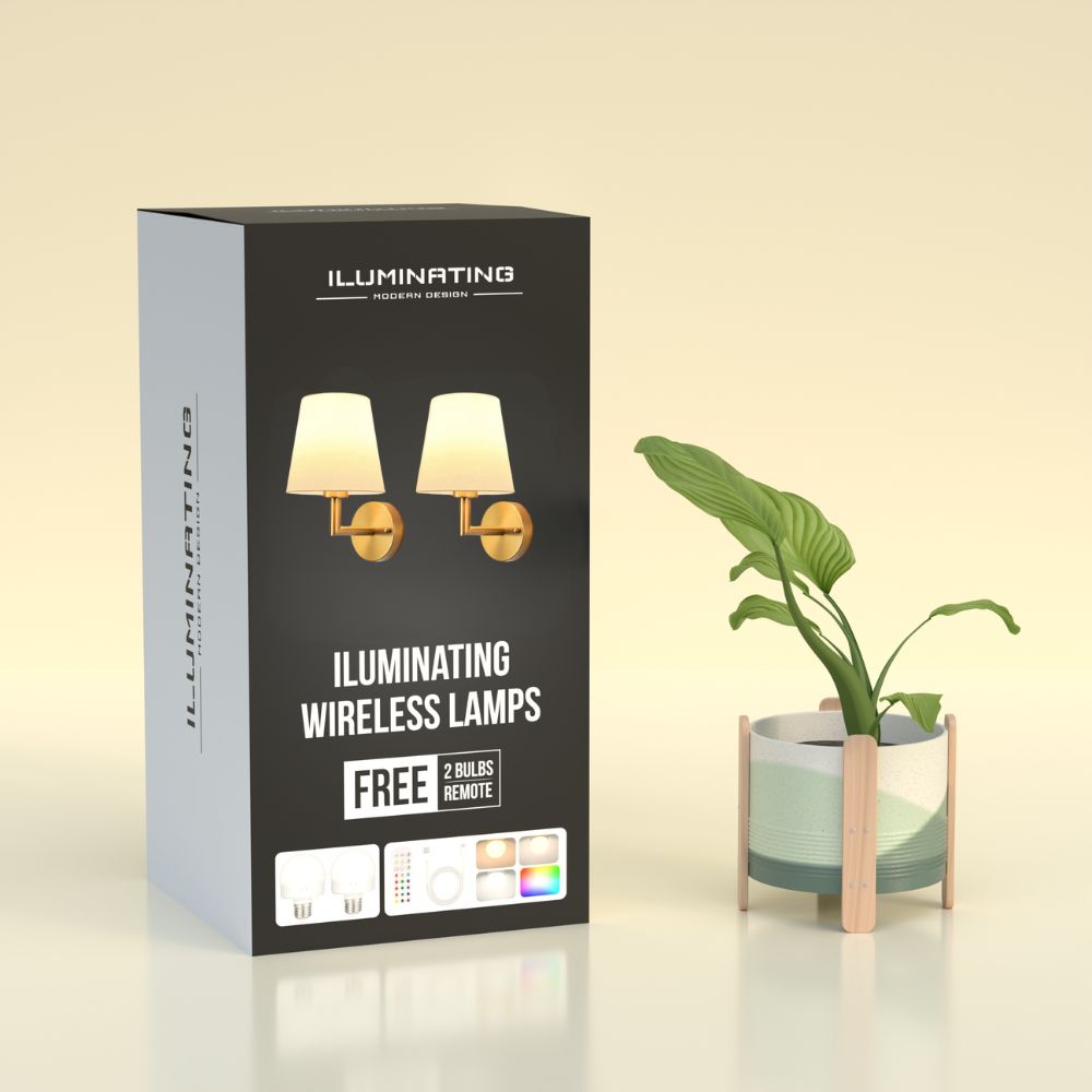 Kabellose Stoff-Wandlampe (2 Packungen)