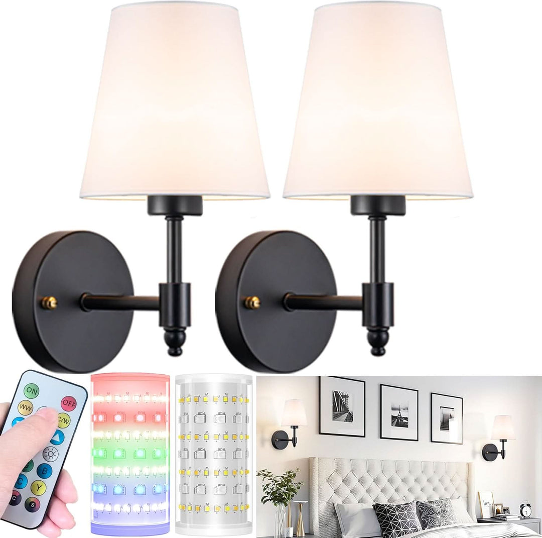 Wireless Wall Sconces Set of Two