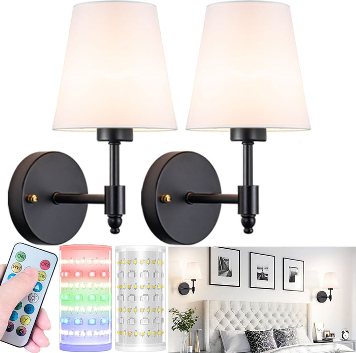 Wireless Wall Sconces Set of Two