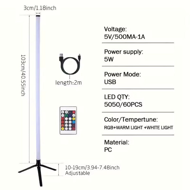 VibeBeam™ – Nordic RGB Tripod Floor Lamp