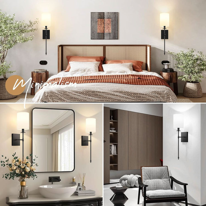 Upgraded Battery Operated Wall Sconces Set of Two