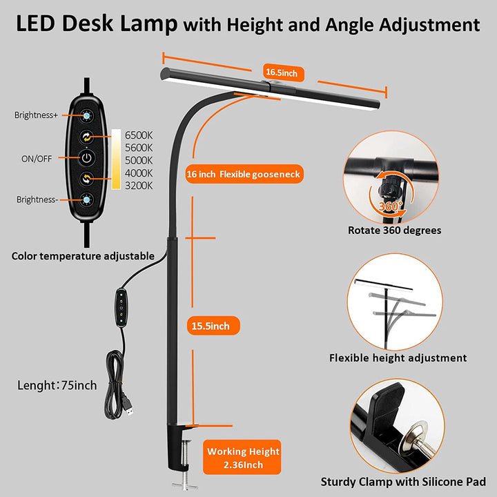 360 ° Rotation desk lights